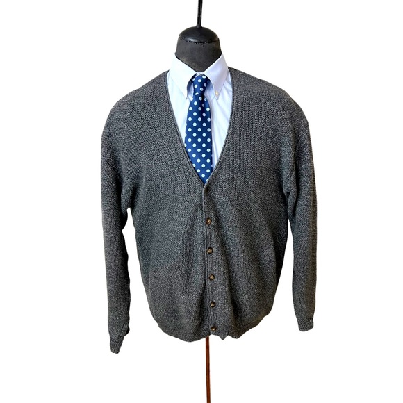 PENN’S LANDING MENS VINTAGE BUTTON UP SWEATER, SIZE LARGE 100% COTTON. - Picture 1 of 8